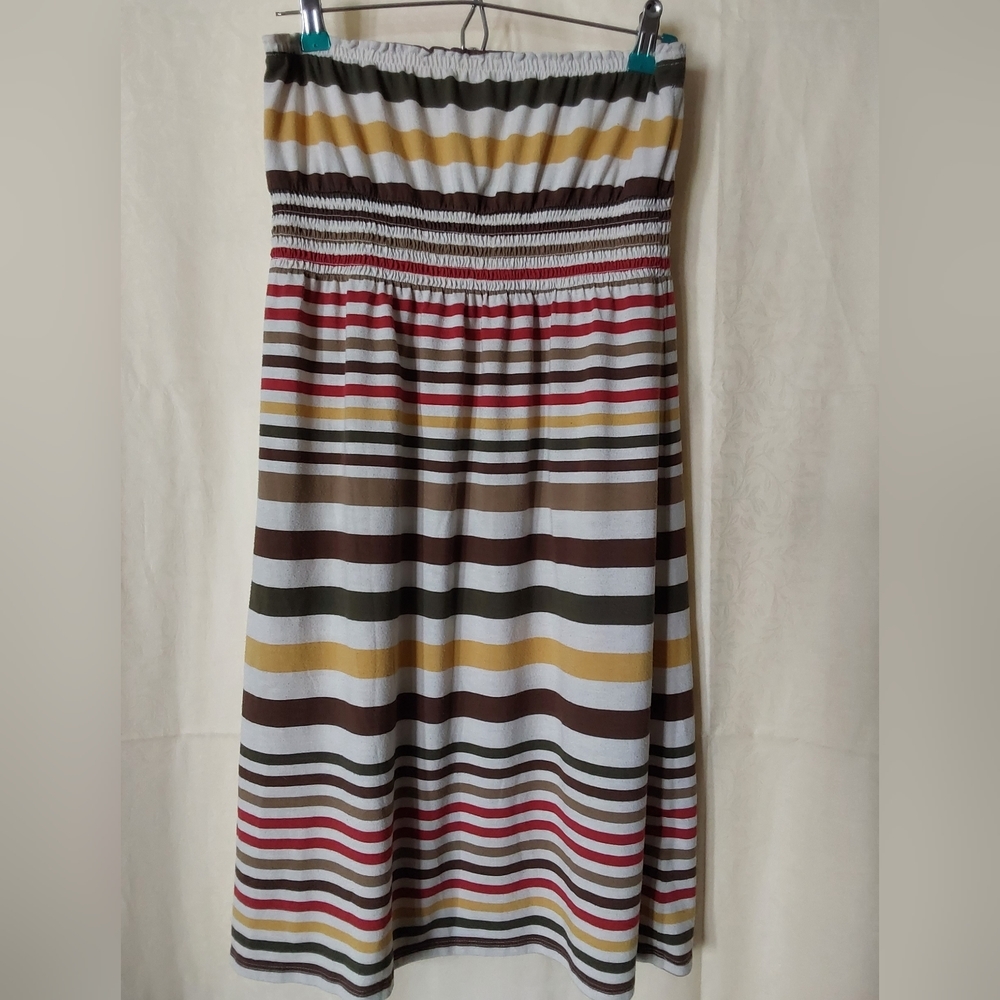 Old Navy Dress,  Women's Strapless Striped Dress, Size Medium
